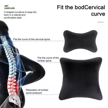 Удобная полностью заполненная съемная подушка для поддержки талии Автомобильная подушка для шеи Аксессуары Waist чёрный