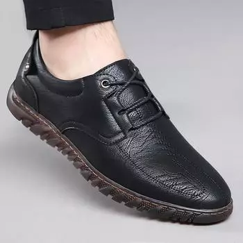 Удобная повседневная кожаная обувь, мужская спортивная обувь, лоферы из натуральной кожи, мужская обувь ручной работы, зимние дышащие туфли на плоской подошве 38 бежевый