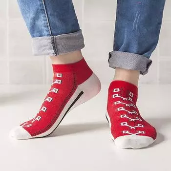 Удобная повседневная обувь с рисунком, неглубокие женские носки-лодочки, короткие мужские носки, низкие носки чёрный