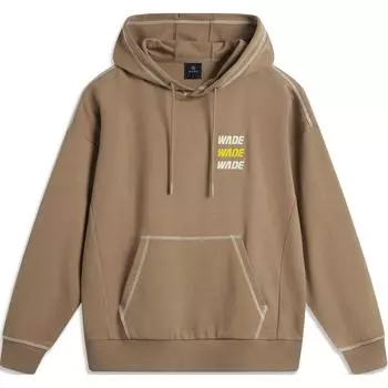 Удобная повседневная толстовка с капюшоном Li Ning Wade Series Loose Letter, мужская толстовка цвета какао-коричневого AWDU271-7 S