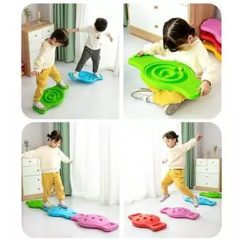 Удобная прочная несущая экологически чистая балансировочная доска качалка детская сенсорная игрушка для дома синий