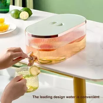 Холодильник 5,3 л, чайник с краном, большая емкость, прозрачная пыленепроницаемая герметичная посуда для напитков, пищевой диспенсер для сока, воды, ведро для холодных напитков