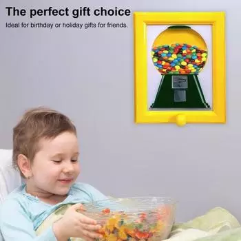Удобная рамка для конфет, диспенсер для конфет, фоторамка, яркий цвет, простая установка, подвесная рамка для конфет, настенный декор жёлтый