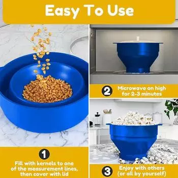 Удобная ручка DIY попкорн Складная микроволновая печь безопасная машина для приготовления попкорна Кухонные гаджеты Чаша для приготовления попкорна синий