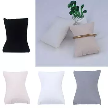 Удобная шкатулка для хранения часов, стильная подушечка для браслета/часов, портативная подушка-органайзер для браслета часов бежевый