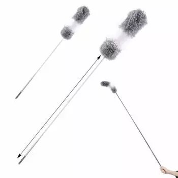 Удобная швабра для удаления пыли Cleanhome Dust Removal Duster. Раздвижная швабра для уборки высоких мест. Выдвигается до 250 см. Можно мыть вручную. Сгибается. Подходит для кондиционеров. белый