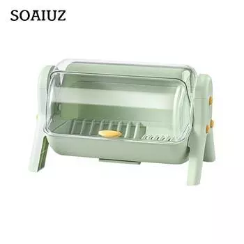 Удобная сливная стойка с крышкой для хранения двух цветов Single Layer белый