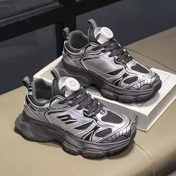 Удобная спортивная обувь с вращающейся пряжкой, повседневная толстая подошва, удобная обувь для папы для мужчин и женщин. 31