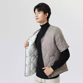 Удобная стильная теплая зимняя мужская хлопковая куртка с короткими рукавами, утепленная, для дома, теплая мужская модель для молодежи и среднего возраста, хлопковый уютный топ 2455 M