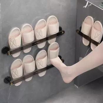 Удобная стойка для обуви. Прочный, удобный многофункциональный держатель без проколов. M чёрный