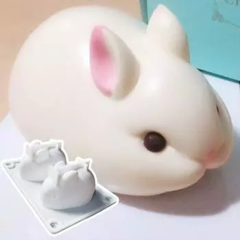 Удобная термостойкая DIY экологически чистая форма для десерта с 2/6 сетками в форме кролика, кухонные принадлежности, форма для помадки A