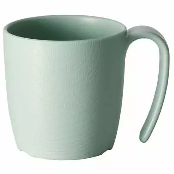 Удобная в использовании чашка Skater объемом 290 мл с ручкой, с текстурой под дерево, зеленая пластиковая ручка, изготовленная из сырья из биомассы, пригодна для использования в микроволновой печи и посудомоечной машине NMGS1HB-A