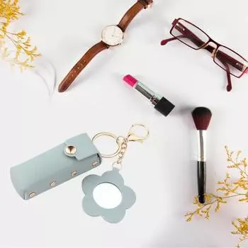 Удобная в переноске сумка для помады из искусственной кожи, изысканная сумка для хранения помады, блеск для губ чёрный