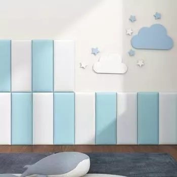 Удобная защитная накладка от столкновений, безопасная противоударная защитная накладка из искусственной кожи для детской комнаты, защитная накладка на стену для предотвращения столкновений светло-серый