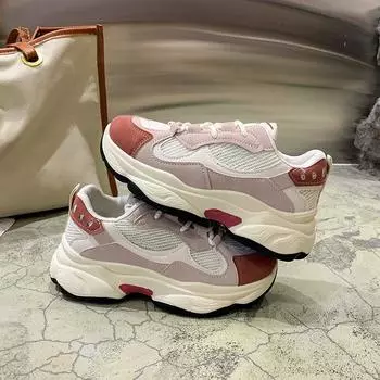 Удобная женская обувь для папы, новые весенне-осенние модные дышащие универсальные женские туфли с толстой подошвой, сетчатые кроссовки для женщин 35 синий