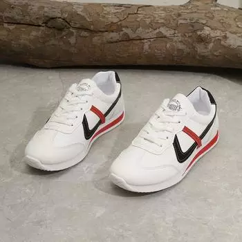 Удобная женская обувь, новые модные женские легкие дышащие кроссовки с круглым носком на плоской подошве, повседневная повседневная обувь 35 красный