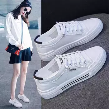Удобная женская спортивная обувь, модная женская обувь, повседневные белые кожаные кроссовки на плоской подошве, низкие женские вулканизированные туфли, теннисные женские туфли 36