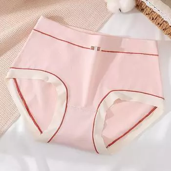 Удобное антибактериальное женское нижнее белье, дышащая и минималистичная талия, женское бесшовное треугольное нижнее белье L розовый