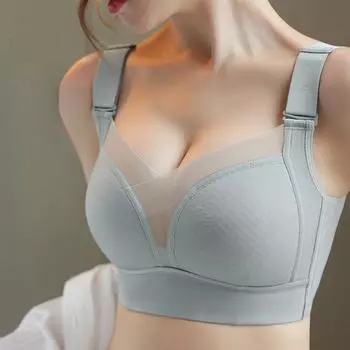 Удобное бесшовное нижнее белье женское сексуальное большая грудь показывает небольшие сборки летние тонкие фасоны без стальных ободов верхняя поддержка под грудью бюстгальтер крышка 34/75B