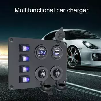 Удобное безопасное 12-24 В тумблерная панель с переключателем 4/6 Gang автомобильное USB зарядное устройство для автомобиля B