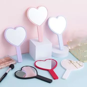 Удобное для переноски зеркало для макияжа с ручкой, высокое разрешение, портативное зеркало для макияжа для девочек чёрный