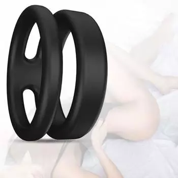 Удобное кольцо для задержки пениса, эластичный водонепроницаемый силиконовый фаллоимитатор, двойное кольцо для задержки крайней плоти для мужских мастурбаторов