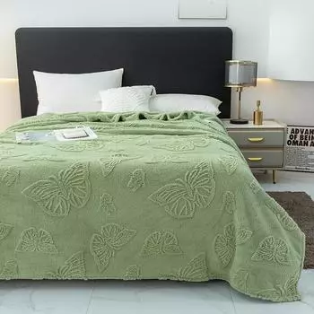 Удобное легкое одеяло из овечьей шерсти, ультрамягкое одеяло с 3D-дизайном в виде бабочки, кондиционер 70X100CM жёлтый