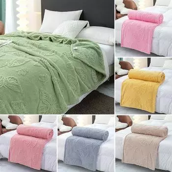 Удобное легкое одеяло из овечьей шерсти, ультрамягкое одеяло с 3D-дизайном в виде бабочки, кондиционер 70X100CM