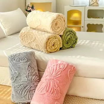 Удобное легкое одеяло из овечьей шерсти, ультрамягкое одеяло с 3D-дизайном в виде бабочки, кондиционер 70X100CM