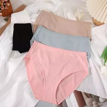 Удобное нижнее белье большого размера для девочек, тонкое, с высокой талией, однотонное, дышащее, противоскользящее, сексуальное, бесшовное нижнее белье для женщин S