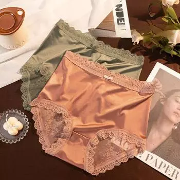 Удобное нижнее белье для женщин с высокой талией, утягивающее талию, утягивающее бедра, поднимающее промежность, чистое хлопковое кружевное сетчатое сексуальное треугольное белье M чёрный