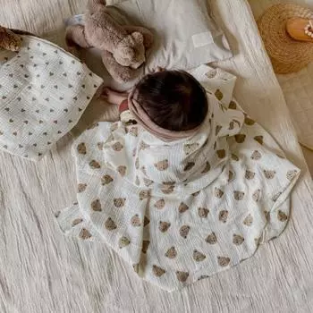 Удобное одеяло для кровати, двухслойное многофункциональное антидеформированное одеяло с кондиционером и принтом для дома Bear