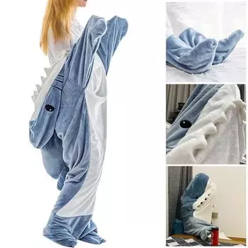 Удобное одеяло в виде акулы, не вызывает аллергии, сохраняет тепло, устойчив к выцветанию, спальный мешок в форме акулы, товары для дома