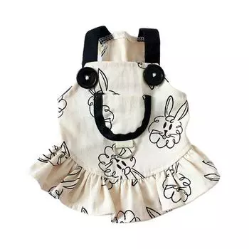 Удобное платье-слинг для собаки с принтом кролика, парное платье для питомцев, комбинезоны для питомца-собаки, лето XXL-Dress