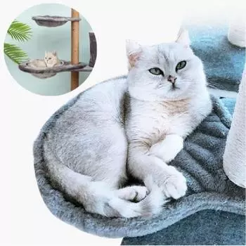 Удобное подвесное гнездо для кошек, толстый плюшевый домик для сна, плюшевая корзина для кошек, мебель для домашних животных бежевый