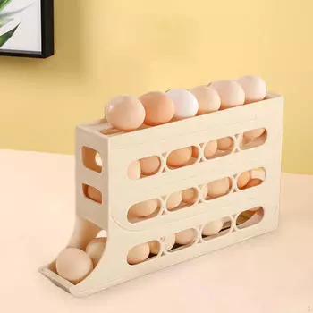 Удобное решение для хранения яиц дома — вмещает 30 яиц бежевый