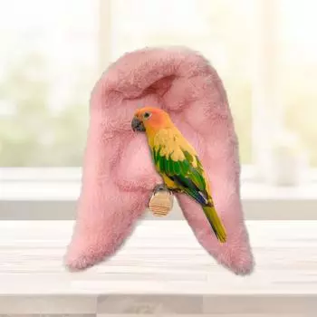 Удобное угловое одеяло для попугая, мягкое ветрозащитное гнездо для птиц, гамак для птичьей клетки розовый