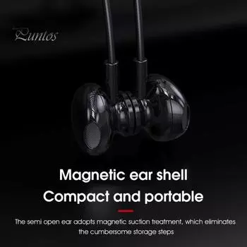 Удобные Bluetooth-совместимые наушники, экономящие трудозатраты, магнитный дизайн из АБС-пластика с низкой задержкой, Bluetooth-совместимые наушники для Android чёрный