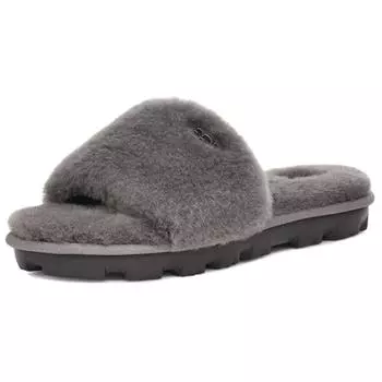 Удобные босоножки UGG Open Toe Flat Slide с защитой от запаха, женские босоножки, цвет уголь 1100892-CHRC 37