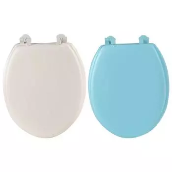 Удобные чехлы для унитаза, круглые мягкие чехлы для унитаза, быстросъемные чехлы для унитаза с функцией медленного закрывания, аксессуары для ванной комнаты синий