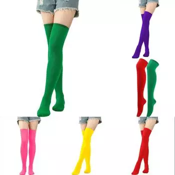 Удобные чулки цвета конфет, высокие носки до бедра розовый