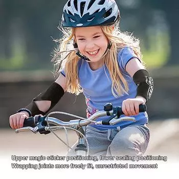 Удобные детские наколенники, налокотники для малышей, мальчиков и девочек, комплект защитного снаряжения с защитой запястья для катания на коньках, езды на велосипеде