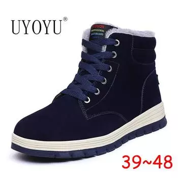 Удобные дизайнерские зимние мужские ботинки для снега, водонепроницаемые кожаные кроссовки, мужские ботинки, мужские ботинки для активного отдыха, обувь 2024 39