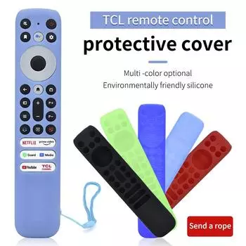 Удобные для кожи чехлы для TCL RC902V FMR1 FMR2 FMR4 FMR5 с пультом дистанционного управления, противоскользящий противоударный защитный силиконовый чехол со шнурком чёрный