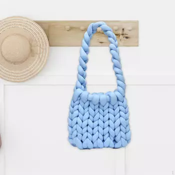 Удобные дышащие вязаные сумки из массивной пряжи, комплект повседневного домашнего вязания для чёрный