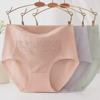 Удобные хлопковые трусы с высокой талией для женщин среднего возраста: Дышащее, герметичное нижнее белье больших размеров. XL (80-105 lbs)