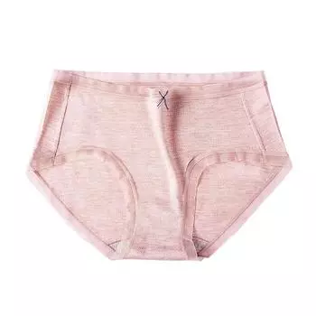 Удобные и дышащие жаккардовые женские треугольные брюки телесного цвета со средней посадкой из антибактериального хлопка для девочек M розовый