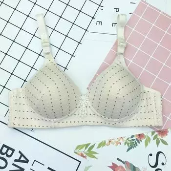 Удобные и простые хлопковые фиксированные бретели с тонкими чашками и без стальных колец для нижнего белья среднего и пожилого возраста. 34C