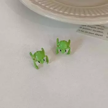 Удобные клипсы для ушей в виде лягушки, не прокалывающие, симпатичные клипсы для ушей в виде косточки в виде животного, ретро-шикарные повседневные серьги 1 pair