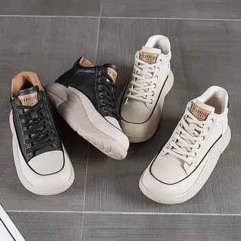 Удобные кожаные повседневные туфли с высоким берцем из воловьей кожи, легкие туфли в стиле ретро на мягкой подошве 34 бежевый